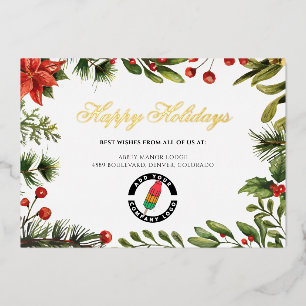 Carte De Vœux En Aluminium Ajouter Business Logo Société Christmas Gold