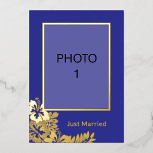 Carte De Vœux En Aluminium Ajouter Photos Mariage Just Married Faire-part car