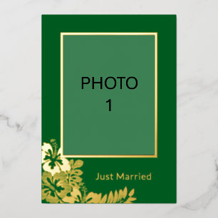 Carte De Vœux En Aluminium Ajouter Photos Mariage Just Married Faire-part car