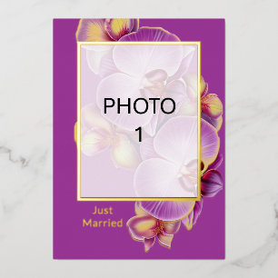 Carte De Vœux En Aluminium Ajouter Photos Mariage Just Married Faire-part car