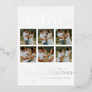 Carte De Vœux En Aluminium AJOUTER VOTRE PHOTO   Ho Ho Joyeux Noël