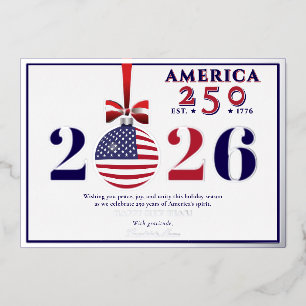 Carte De Vœux En Aluminium Amérique 250 Fête patriotique 2025 Bleu Démocratiq