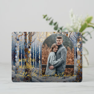 Carte De Vœux En Aluminium Amusant coloré Abstrait hiver Wonderland Art Gold