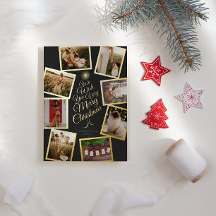 Carte De Vœux En Aluminium Arbre de Noël Très Joyeux Noël Photomontage au Cha