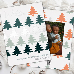Carte De Vœux En Aluminium Arbres de Noël Winter Wishes Photo