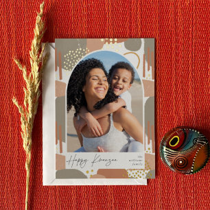 Carte De Vœux En Aluminium Arch Boho Photo verticale Kwanzaa