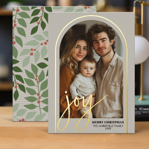 Carte De Vœux En Aluminium Arche de photo de Noël verticale - Botanique JOIE