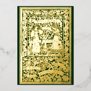 Carte De Vœux En Aluminium Arts vintages & Artisanat Filles avec bannière Noë