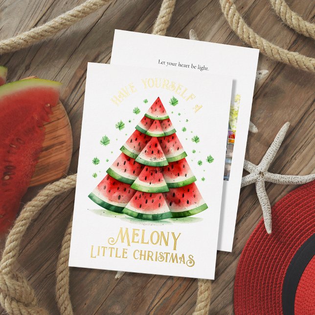 Carte De Vœux En Aluminium Ayez un Melony Little Christmas (Créateur téléchargé)