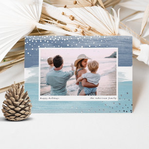 Carte De Vœux En Aluminium Bande côtière   Photo de Noël