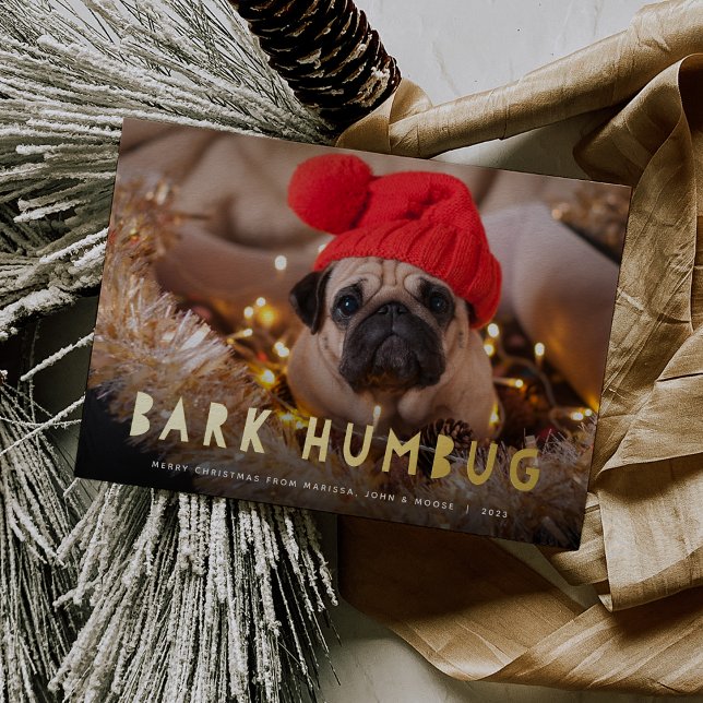 Carte De Vœux En Aluminium Bark Humbug | Photo pour animaux (Créateur téléchargé)