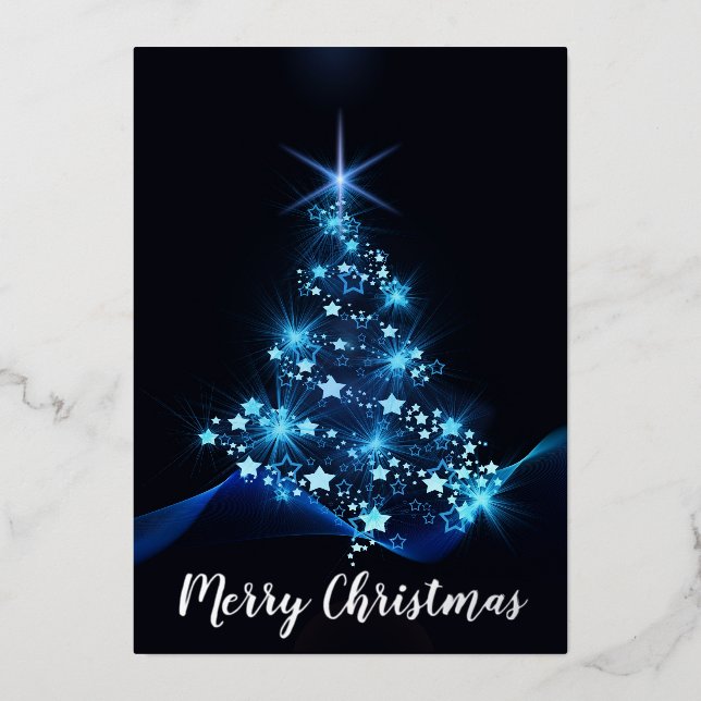 Carte De Vœux En Aluminium Beau sapin de Noël (Recto)