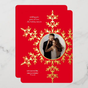 Carte De Vœux En Aluminium Belle carte de Noël en papier métallisé avec floco