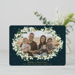 Carte De Vœux En Aluminium Berneberge verte foncée + Eucalyptus Photo de Noël