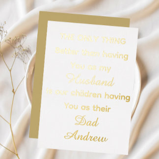 Carte De Vœux En Aluminium Best father's day Foil Holiday Card
