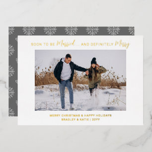 Carte De Vœux En Aluminium Bientôt Mariés Fiançailles Joyeux Noël De Mariage