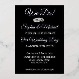 Carte De Vœux En Aluminium Black and White Affair-We Do! Mariage