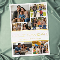 Blanc Moderne 7 Photo Collage Feliz Navidad