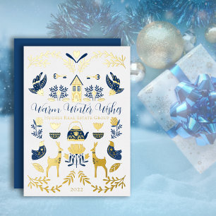 Carte De Vœux En Aluminium Bleu hybride Jaune Unique Chaleureux Souhaits D'