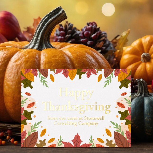 Carte De Vœux En Aluminium Bon thanksgiving personnalisé Marketing d'entrepri (Créateur téléchargé)