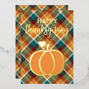 Carte De Vœux En Aluminium Bon thanksgiving Personnalisé Sur Le Motif Plaid A