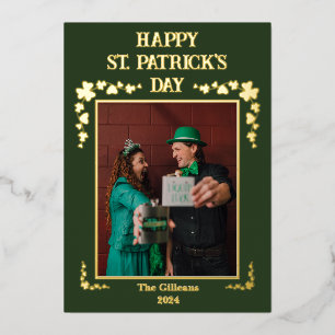 Carte De Vœux En Aluminium Bonne photo de la famille Shamrock Jour de la Sain