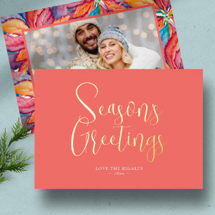 Carte De Vœux En Aluminium Bonnes Fêtes branchées Photo