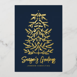 Carte De Vœux En Aluminium Bonnes Fêtes Moderne Simple Arbre de Noël