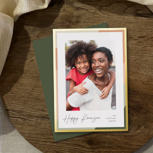 Carte De Vœux En Aluminium Bordure dorée Photo verticale Kwanzaa