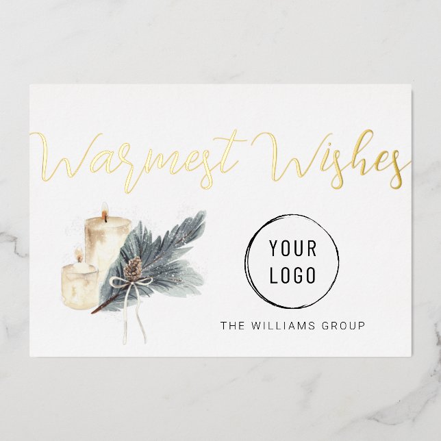 Carte De Vœux En Aluminium Bougies de Noël les plus chaudes Affaires (Recto)