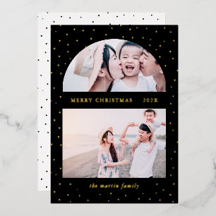Carte De Vœux En Aluminium Boule de Noël Christmas Deux Photo Noir