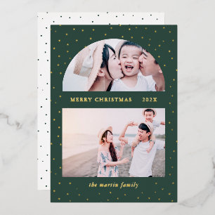Carte De Vœux En Aluminium Boule de Noël Christmas Deux Photo Vert