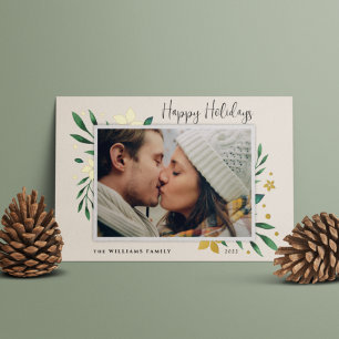 Carte De Vœux En Aluminium Bright Boughs Happy Holidays Photo