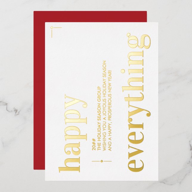 Carte De Vœux En Aluminium Business Christmas Red Happy Tout Entreprise (Recto/Verso)