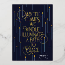 Carte de Hanouka en papier métallisé : Illuminer u