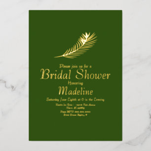 Carte De Vœux En Aluminium Carte de mariage en feuille de palme dorée en feui