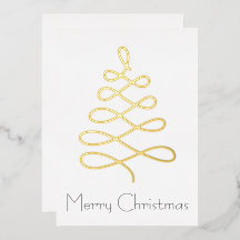 Carte de Noël minimaliste en or