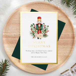 Carte De Vœux En Aluminium Casse-Noisette de Noël Baies Rouges Élégant