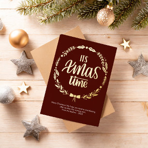 Carte De Vœux En Aluminium C'est l'heure de Noël