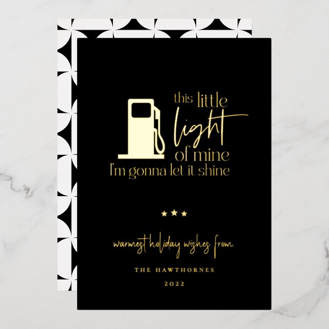 Carte De Vœux En Aluminium Cette Petite Lumière De L'Humour À Gaz De Mine Noë (Recto/Verso)