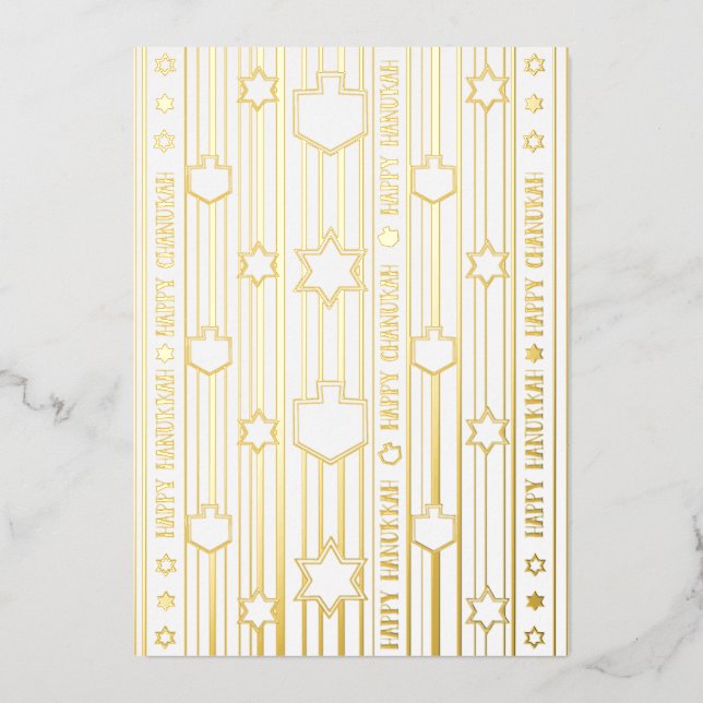 Carte De Vœux En Aluminium Chag Sameach Happy Chanukah (Recto)