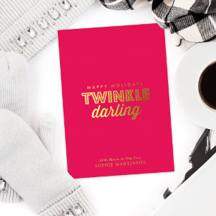 Carte De Vœux En Aluminium Chic non photo Twinkle Darling