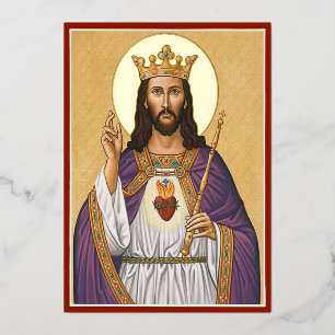 Carte De Vœux En Aluminium Christ le Roi