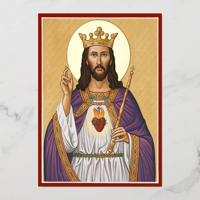 Carte De Vœux En Aluminium Christ le Roi (Recto)