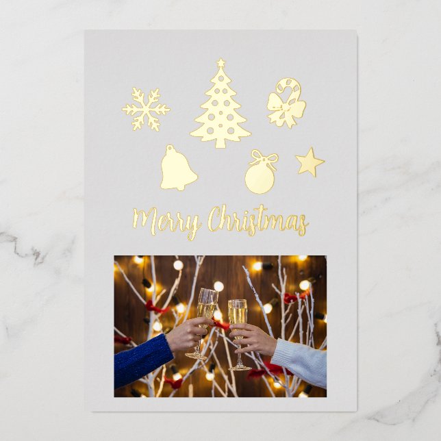 Carte De Vœux En Aluminium Christmas Foil Photo Postcard, Foil Postcard (Recto)