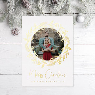 Carte De Vœux En Aluminium Christmas Holly Wreath