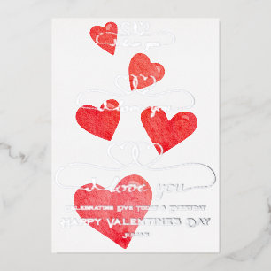 Carte De Vœux En Aluminium Coeur Je t'aime Pink Rainbow Watercolor Valentine