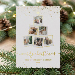 Carte De Vœux En Aluminium Collection photo d'arbre de Noël moderne