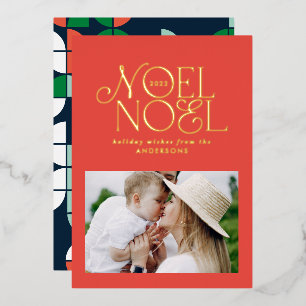 Carte De Vœux En Aluminium Coloré brillant Noel photo géométrique de Noël