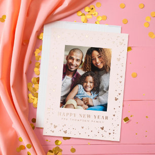 Carte De Vœux En Aluminium Confettis de Mickey Mouse Bonne Année Photo 